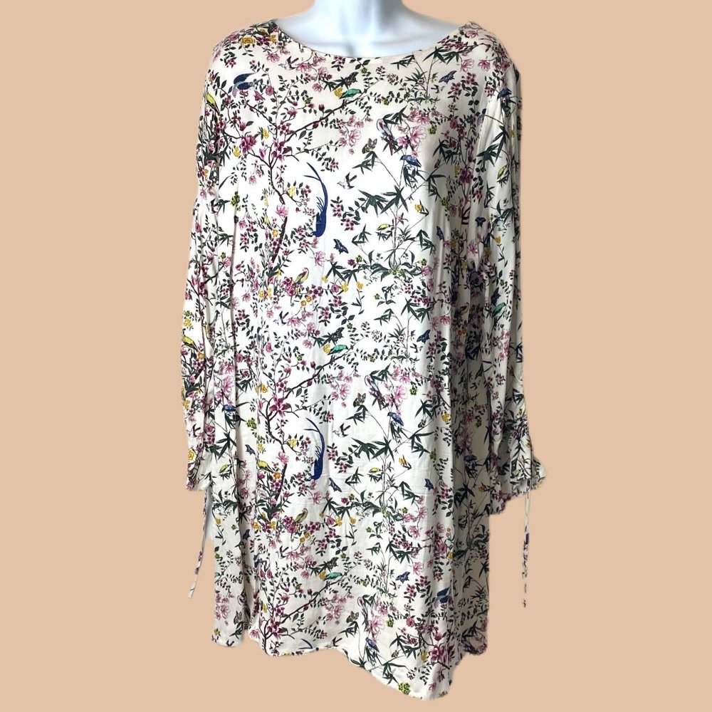 H&M - White Floral - Shift Dress - Size 12